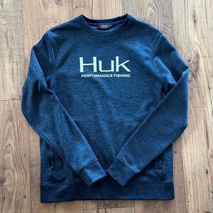 Huk Men's Navy Crewneck Performance Sweatshirt